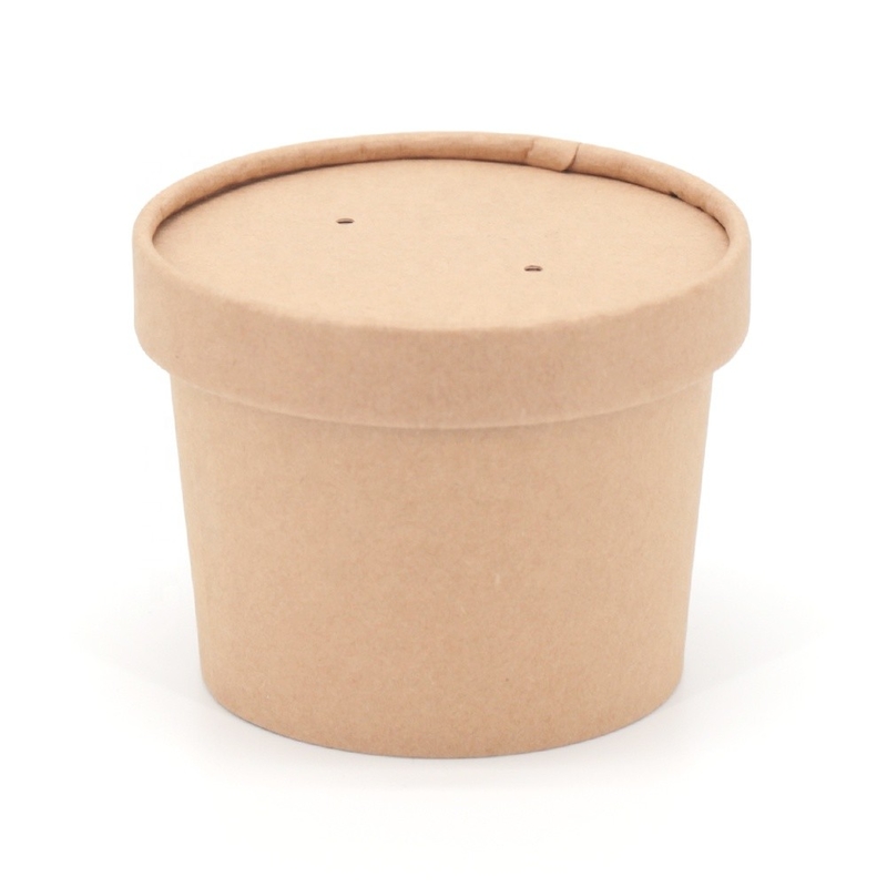 Tasse faite sur commande de dessert de crème glacée de papier d'imprimerie avec le couvercle