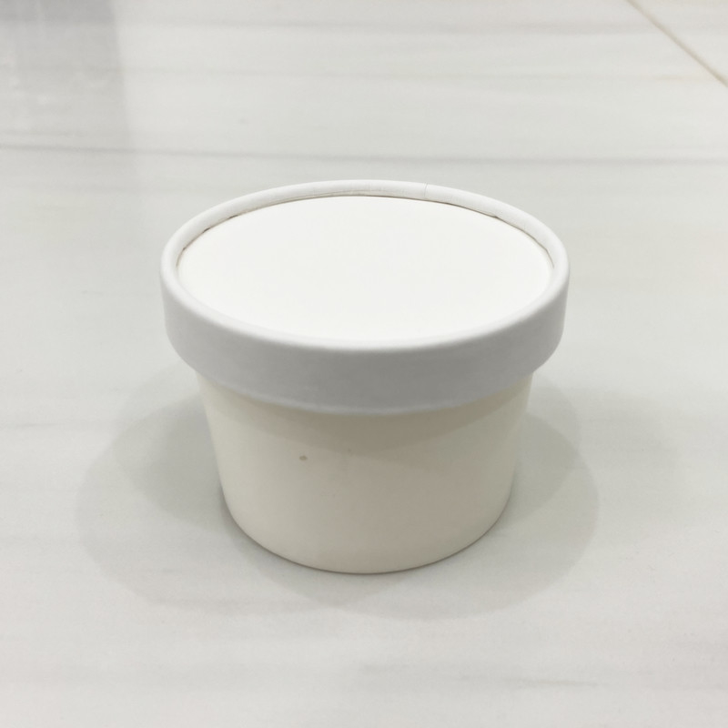 Tasse faite sur commande de dessert de crème glacée de papier d'imprimerie avec le couvercle